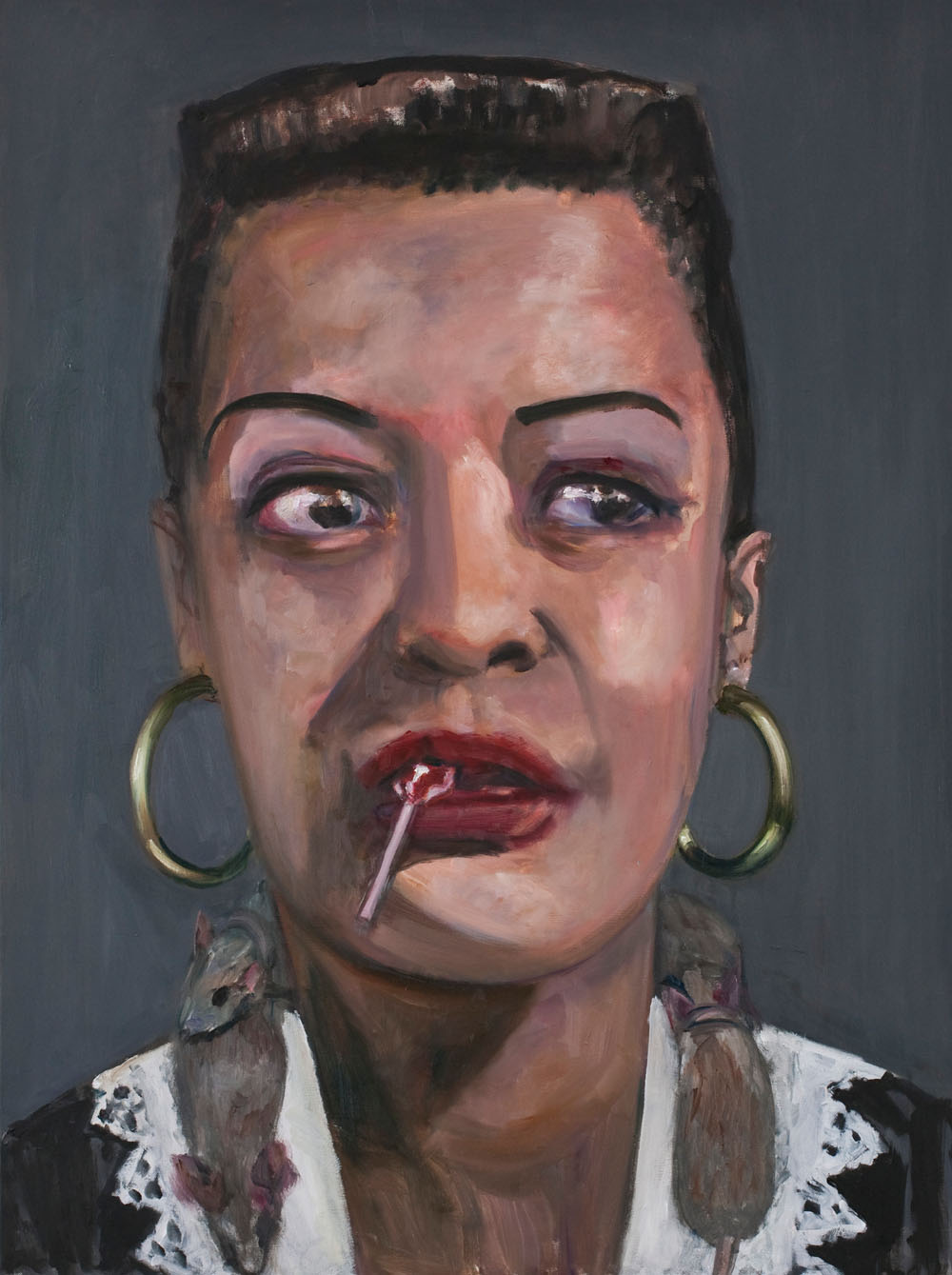 Malerei, böse: Dawn Mellor Head of National and International Strategies (Billie Holiday), 2013 Öl auf Leinwand / Oil on canvas 102 x 76 cm (c) courtesy of the artist