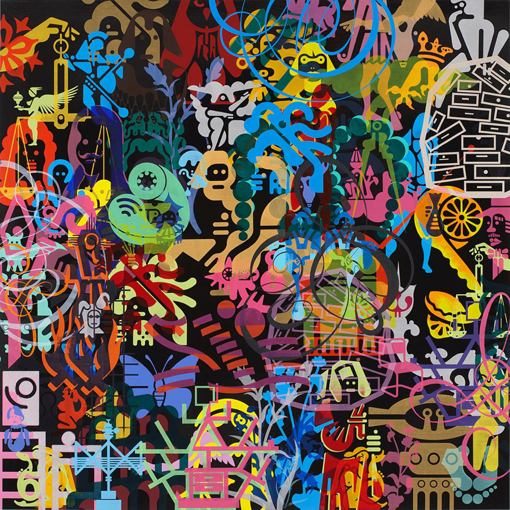 Ryan McGinness Art History Is Not Linear (Boijmans) 6, 2014 | Oil and acrylic on wood panel| 121.9 x 121.9 cm courtesy Galerie Ron Mandos Amsterdam