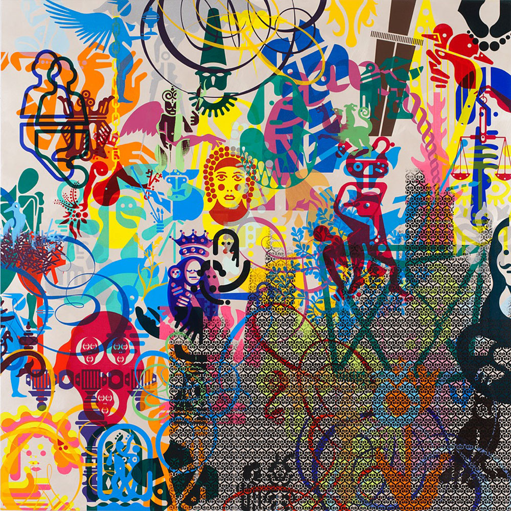 Ryan McGinness Art History Is Not Linear (Boijmans) 7, 2014 | Oil and acrylic on wood panel| 121.9 x 121.9 cm courtesy Galerie Ron Mandos Amsterdam